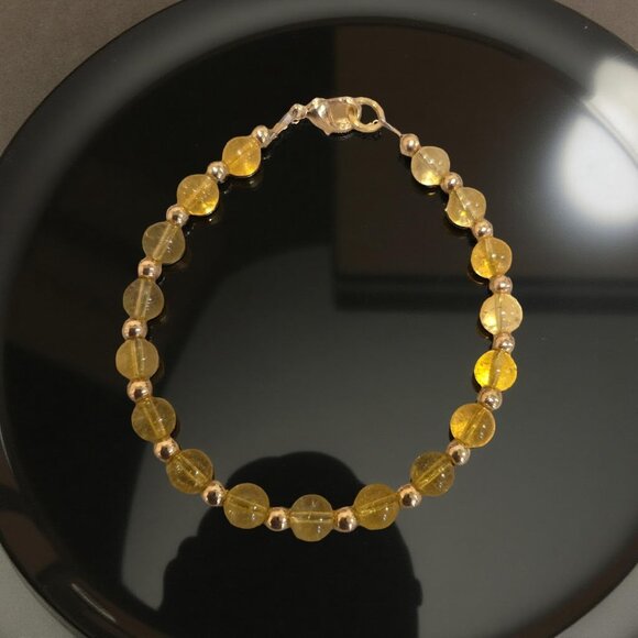 Citrine and gold bracelet~ 7 inches - Picture 2 of 3